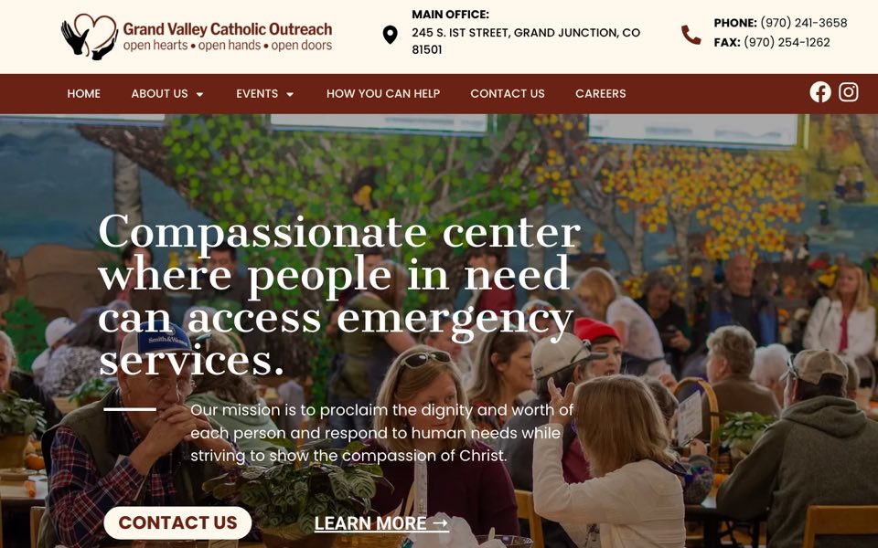 Grand Valley Catholic Outreach website homepage